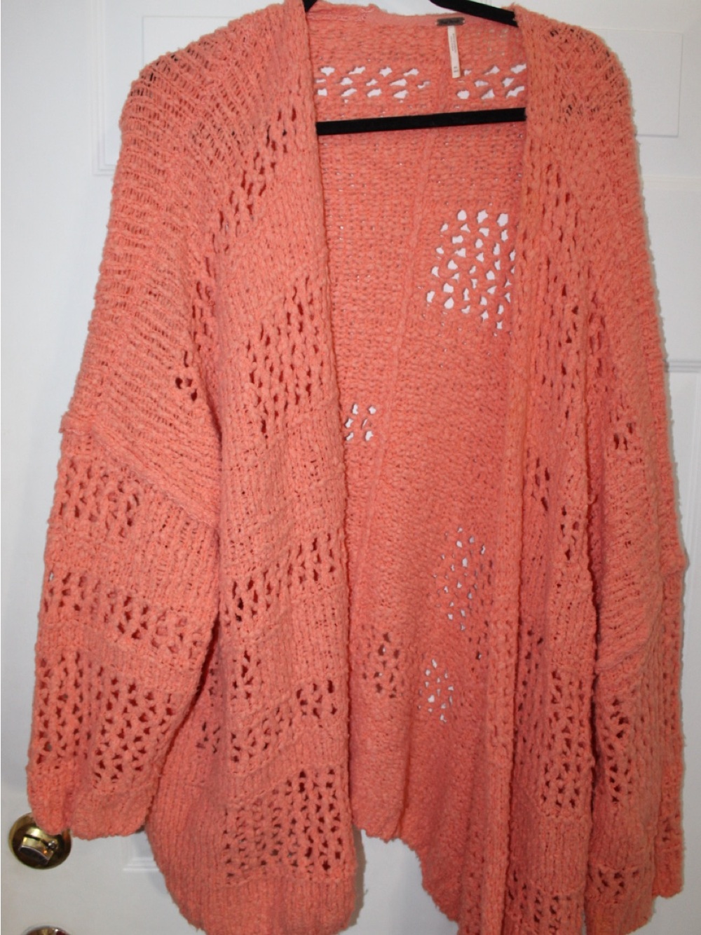Free People Open-Front Coral Knit Cardigan